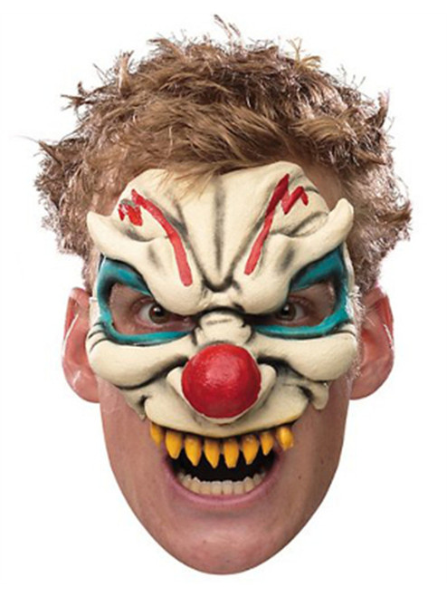 Adult Evil Clown Chinless Costume Half Vinyl Mask