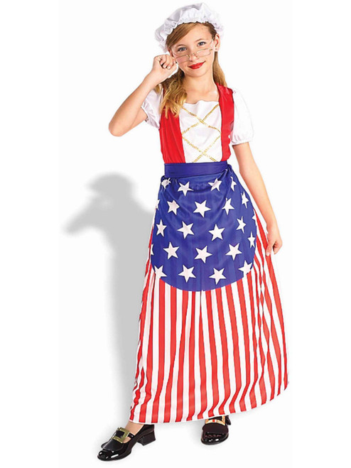Child Girls Betsy Ross American Flag Patriotic 4th of July Costume