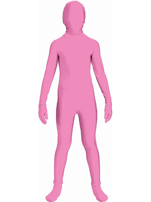 Childs Pink Full Body Jumpsuit I'm Invisible Disappearing Man Costume