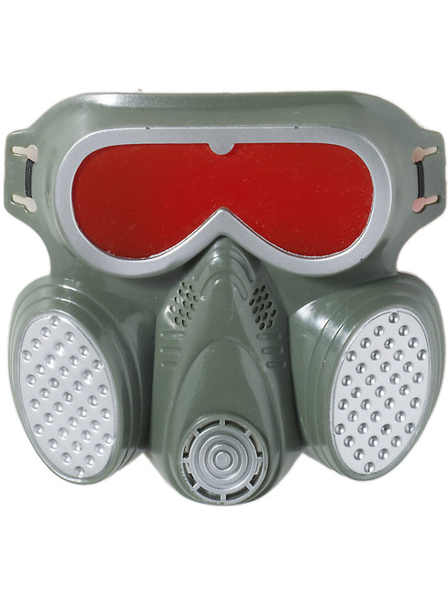 Adult Biohazard Zombie Grey Red Halloween Costume Gas Mask Gasmask