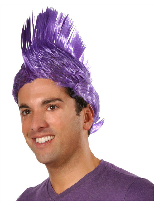 Adult Purple School and Team Spirit Mohawk Wig