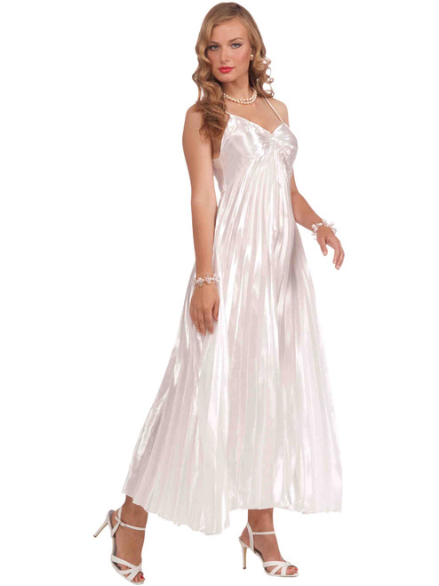 Adult Vintage Hollywood Goddess White Hollywood Starlet Dress Costume