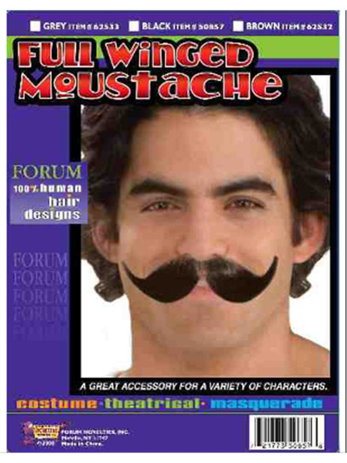 Black Chauffeur Butler British Costume Winged Moustache