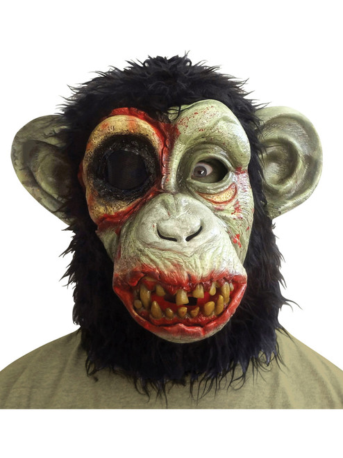 Adult Ferocious Fangs Deluxe Zombie Monkey Scary Animal Mask Accessory
