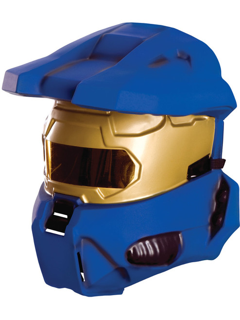 Halo Adult Blue Spartan Costume Vacuform Half Mask