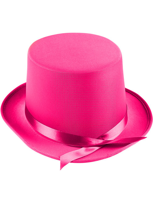 Adults Tap Dancer Magician Pink Fabric Top Hat Costume Accessory