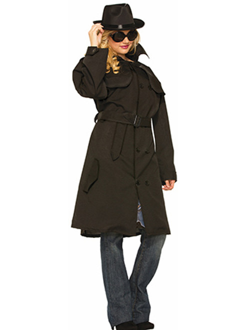 Womens Sexy Funny Trench Coat And Under Shirt Flasher Costume
