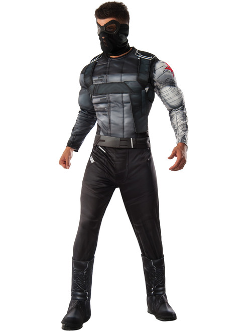 Mens Deluxe Avengers Winter Soldier Civil War Padded Jumpsuit Costume