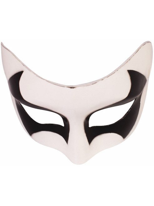 Mens White And Black Mask Halloween Spirit Costume Accessory
