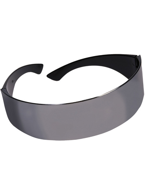 Silver Wrap Around Futuristic Robot Sunglasses Costume Accessory