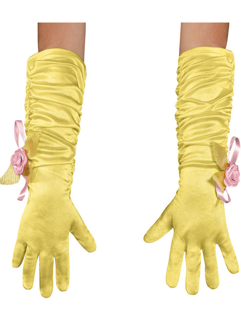 Girls Toddler Disney Belle Beauty And The Beast Gold Gloves Costume Accessory