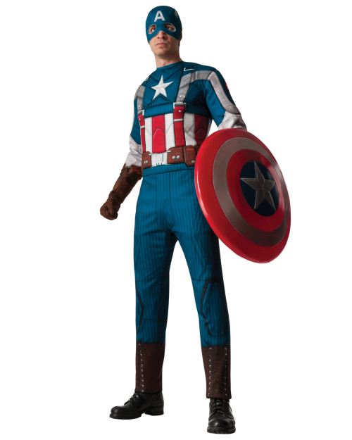Adult's Mens Marvel Comics Avengers Captain America Muscle Retro Costume