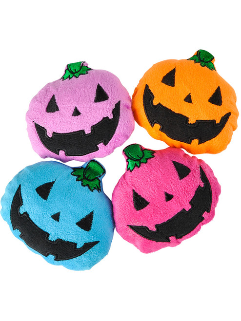 12 Plush Assorted 5" Stuffed Pumpkin Carved Jack-O-Lantern Halloween Decorations