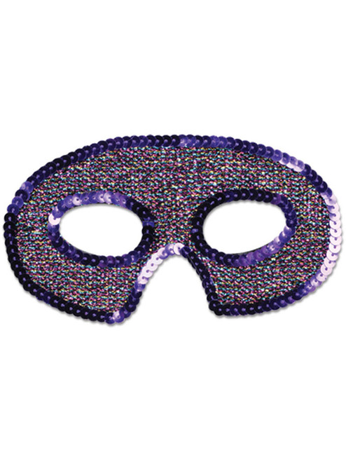 Purple Phantom of the Opera Sequin Trimmed Eye Mask Costume Accessory