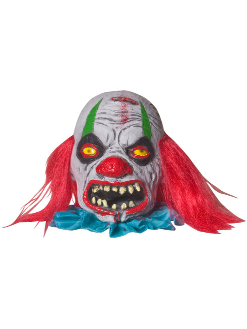 Deluxe Scary Clown Tabletop Bucktoothed Severed Head Halloween Decoration Prop