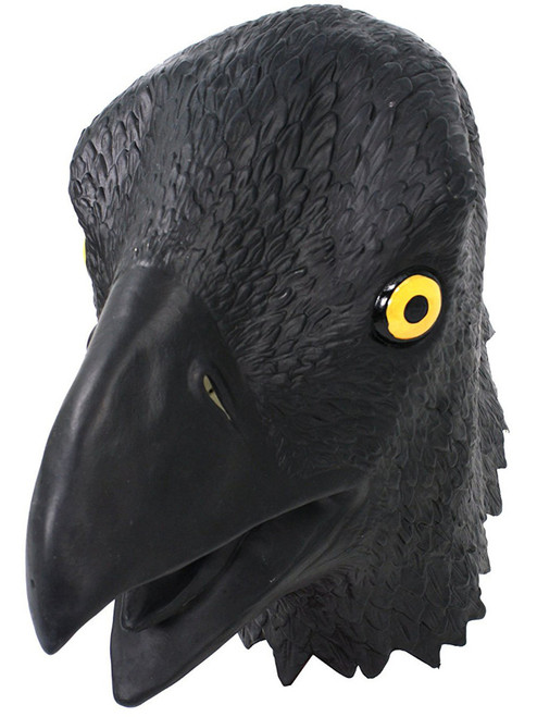 Adults Funny Black Crow Animal Full Overhead Latex Mask Costume Accessory
