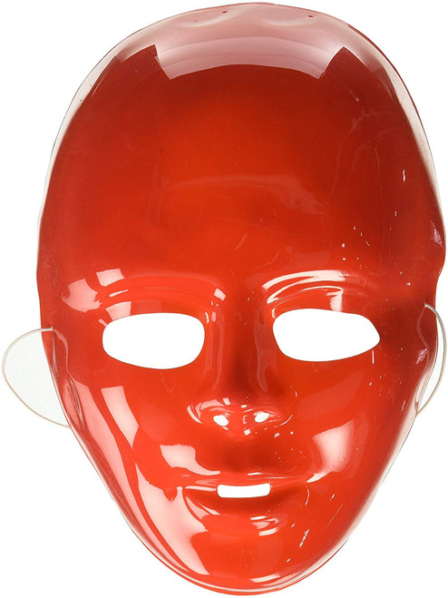 Adult's Male Blank Red Halloween Costume Colored Face Mask Facemask