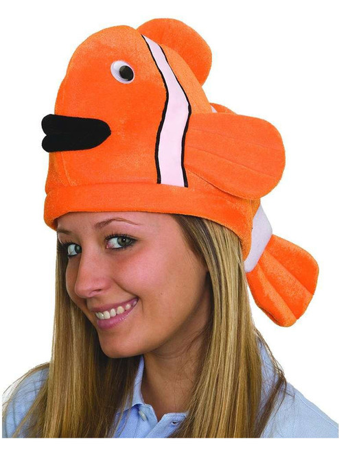 Stuffed Plush Clown Fish Nemo Hat Deep Sea Party Cap Costume Accessory