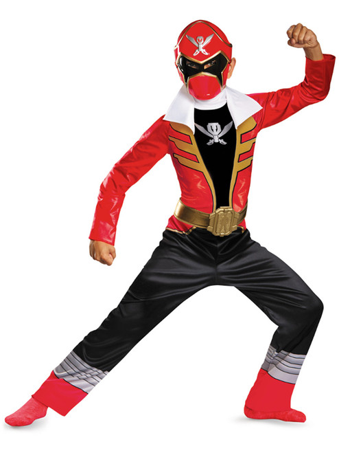 Childs Boys Red Power Rangers Super Megaforce Classic Costume