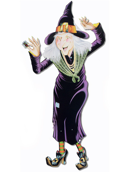 Halloween Jointed Creepy Witch Figurine Prop Decoration 5'