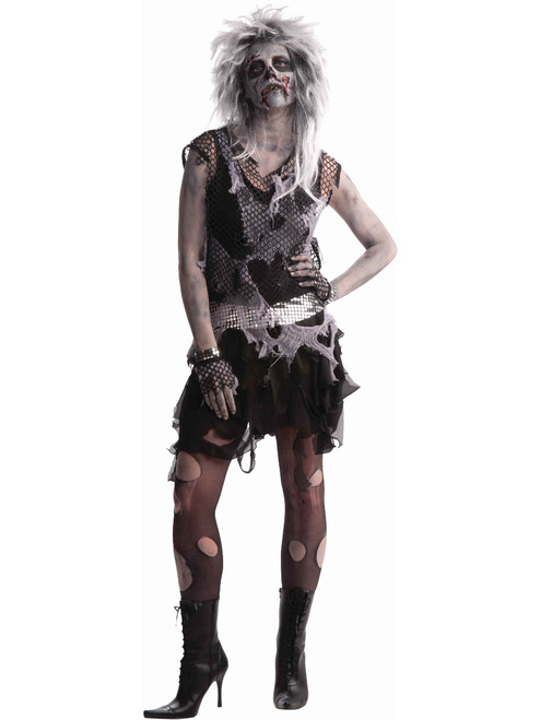 Womens 6-12 Zombie 80s Punk Rocker Chick Costume