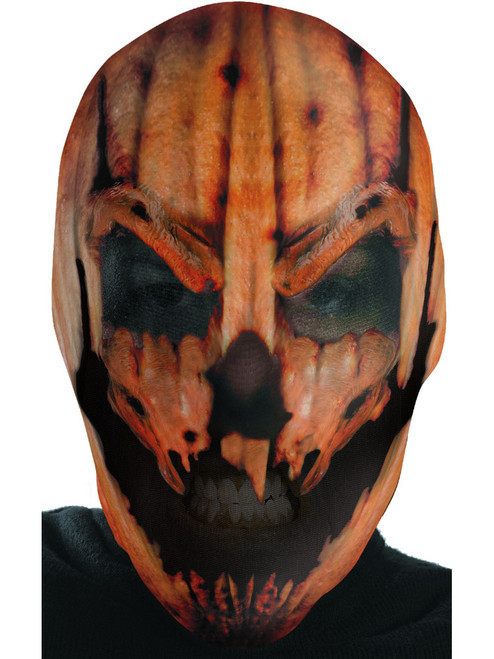 Teen Size Scary Evil Pumpkin Nylon Fabric Costume Mask