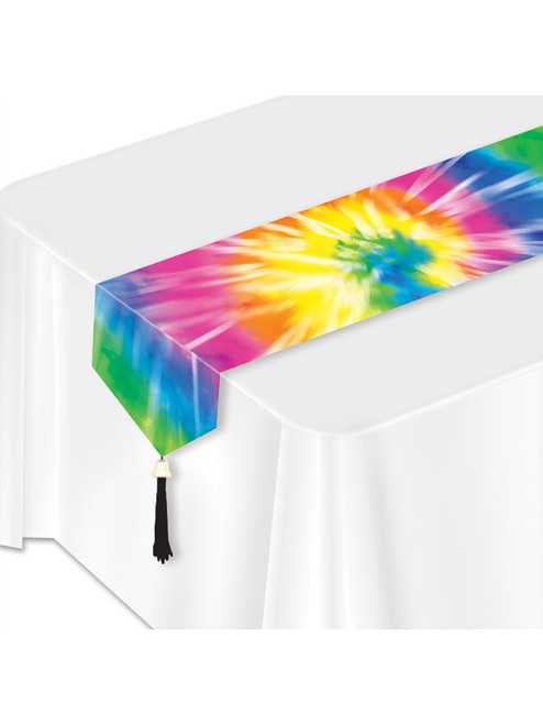 Printed Psychedelic Tie-Dye Hippie Table Runner Party Decoration