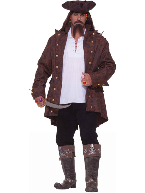 Adult Plus Size 58 3XL Pirate Captain Black Beard Costume