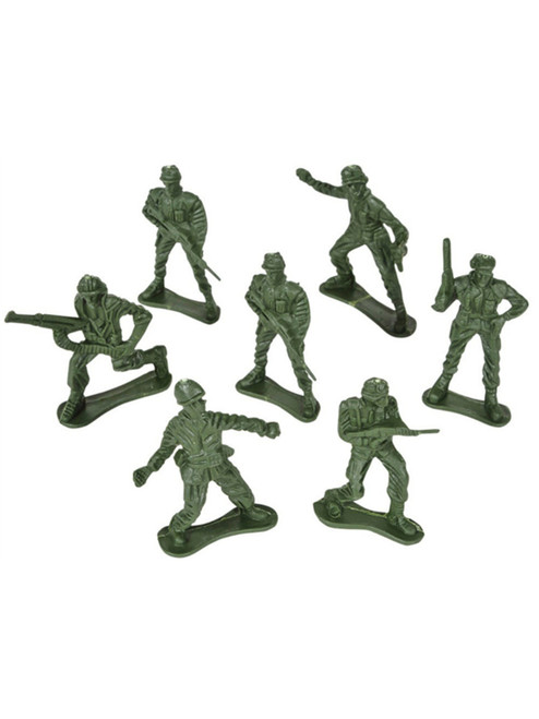 12 Assorted 2" Green Army Men Soldiers Halloween Trick or Treat Toys