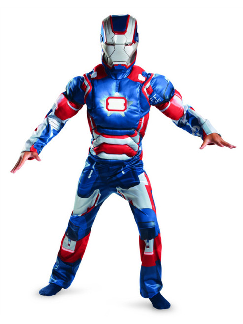 Children's Deluxe Marvel Iron Man Iron Patriot Muscle Light Up Chest Costume