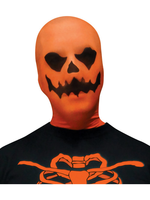 Scary Evil Pumpkin Jack-O-Lantern Stocking Fabric Mask Costume Accessory