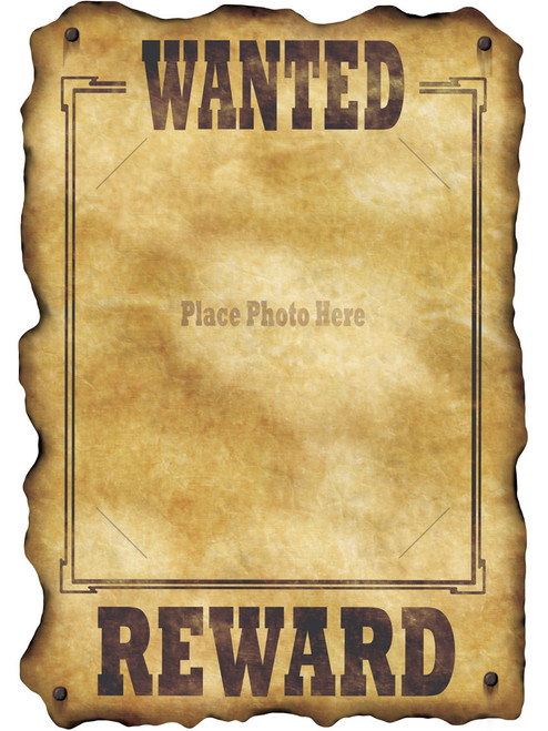 New 17" x 12" Wanted Poster Sign Wall Decal Western Party Decoration