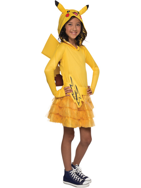 Deluxe Kid's Girls Pikachu Hoodie Dress Costume