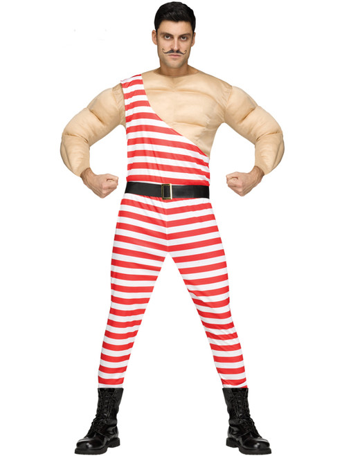 Adults Mens Carnival Carny Incredible Muscle Man Costume Standard 33-42