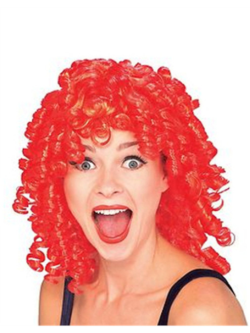 Women's Red Curly Top Ringlet Clown or Loopsy Doll Costume Wig