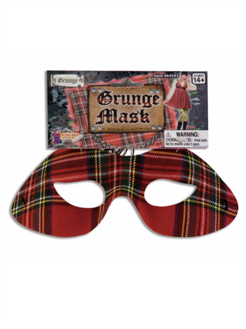 Adult or Child's Costume Accessory 90s Plaid Seattle Grunge Eye Mask