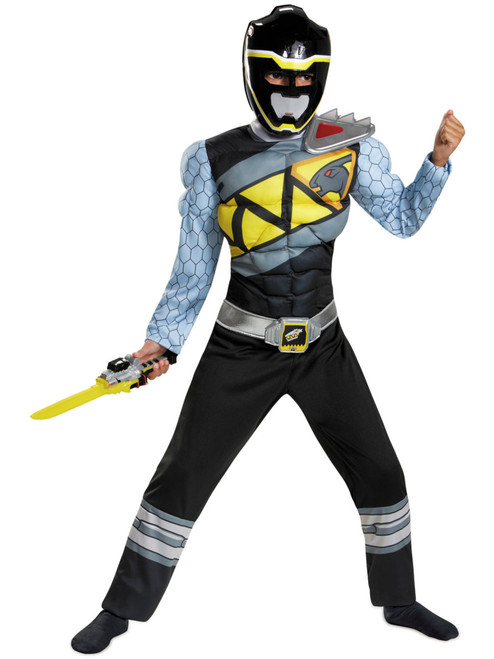 Black Ranger Power Rangers Dino Charge Muscle Boys Costume