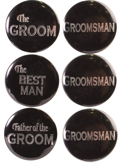 Bachelor Wedding Party Pins Groom Groomsman Buttons Set Costume Accessory