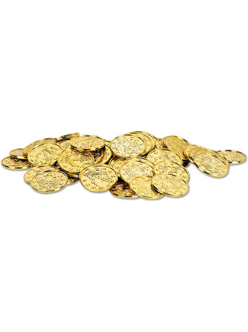 Set of 100 Vintage Style Costume Toy Play Money Gold Coins