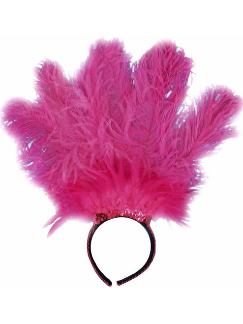 Flapper Pink Feather Burlesque Headpiece Costume Accessory