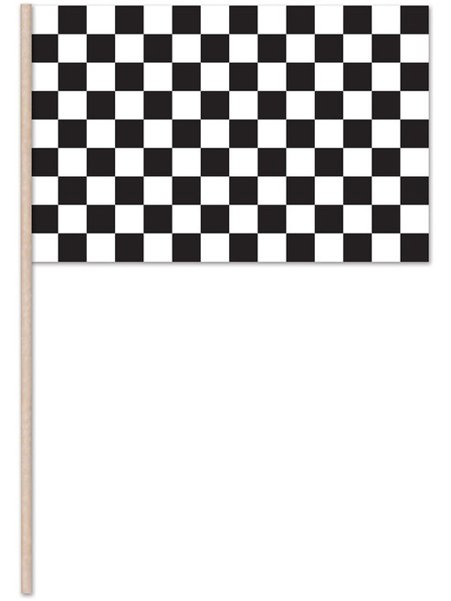 Miniature Desk Top Checkered Racing Plastic Flag Decoration