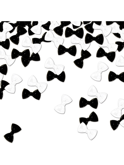 1/2 Oz Package Black And White Bow Tie Confetti Wedding Fancy Theme Decorations