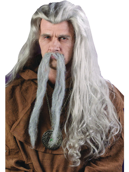 Adults Supreme Grand Council Wizard The Grey Long Wig Costume Accessory