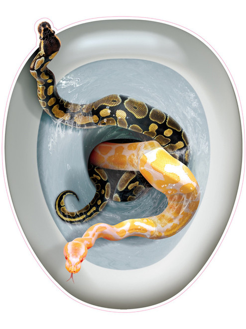 Removable Bathroom Snake Toilet Seat Peel 'N Place Halloween Decoration