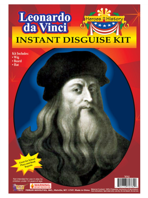 Historic Leonardo DaVinci Artistic Wizard Santa Beard Wig Costume Accessory Kit