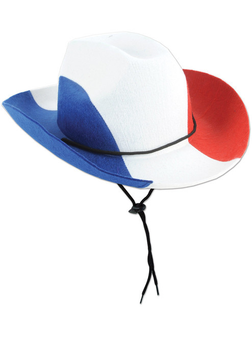 Country Red White And Blue Patriotic Cowboy Hat Felt Costume Hat Accessory