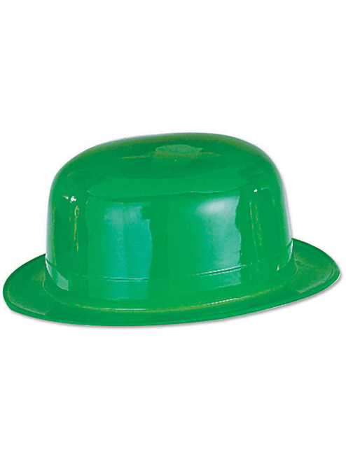 Irish St Patricks Day Plastic Green Derby Hat Costume Accessory
