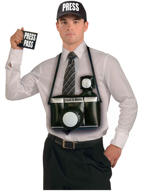 Adults Novelty Celebrity Photographer Media Paparazzi Costume Kit Accessory