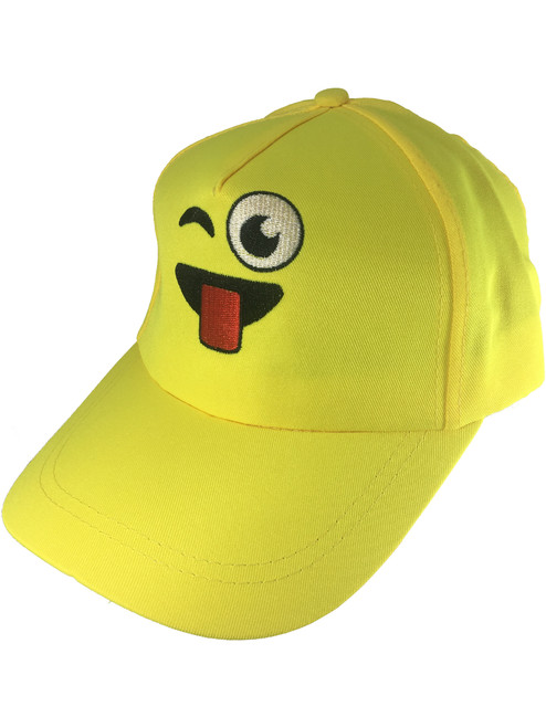 Adults Winking With Tongue Emoticon Emoji Baseball Hat Costume Accessory