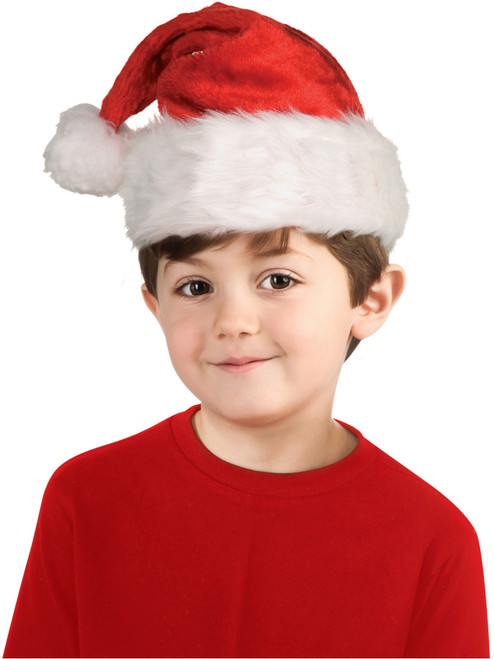 Child Plush Classic Santa Hat Festive Holiday Cheer Costume Accessory